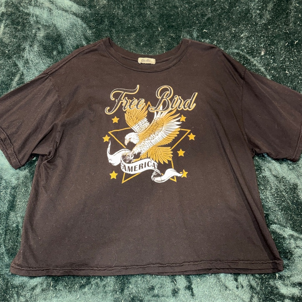 Free Bird America Eagle Graphic Tee | Vintage Style Black T-Shirt